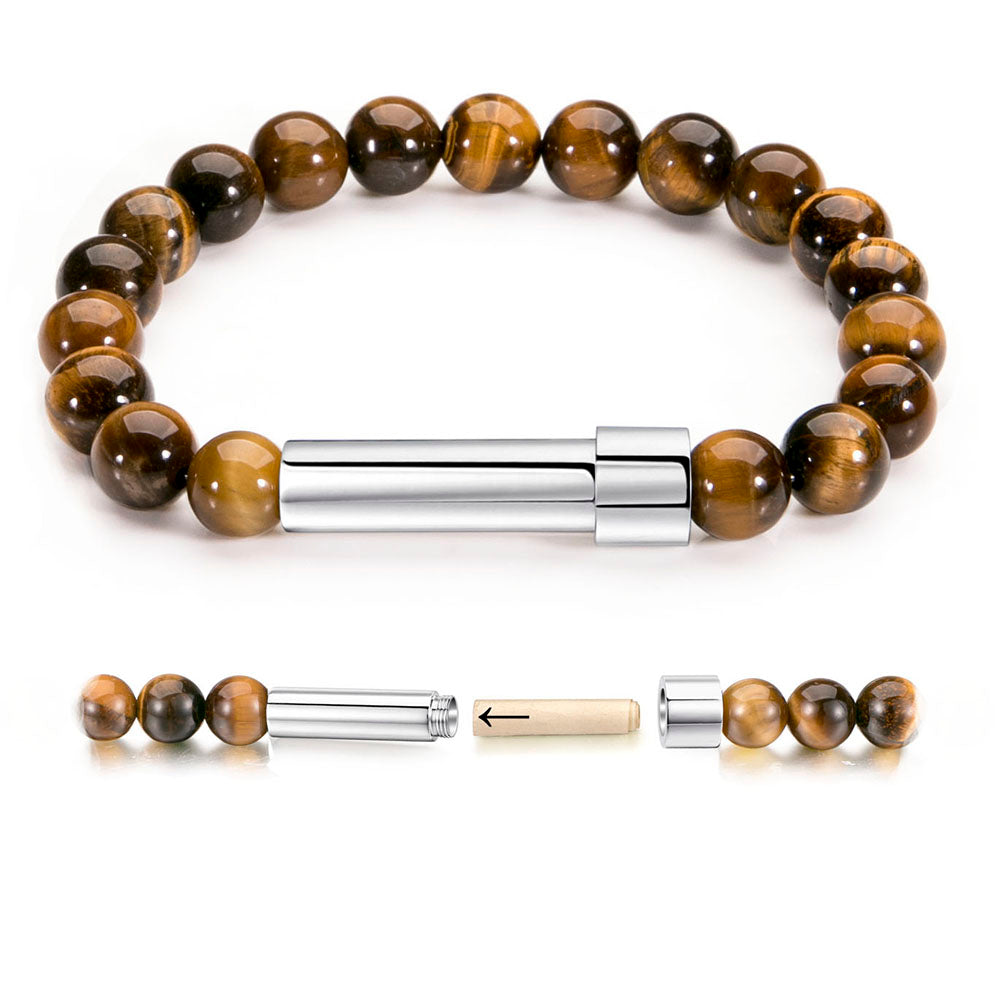 Stainless steel bracelet with nature stones