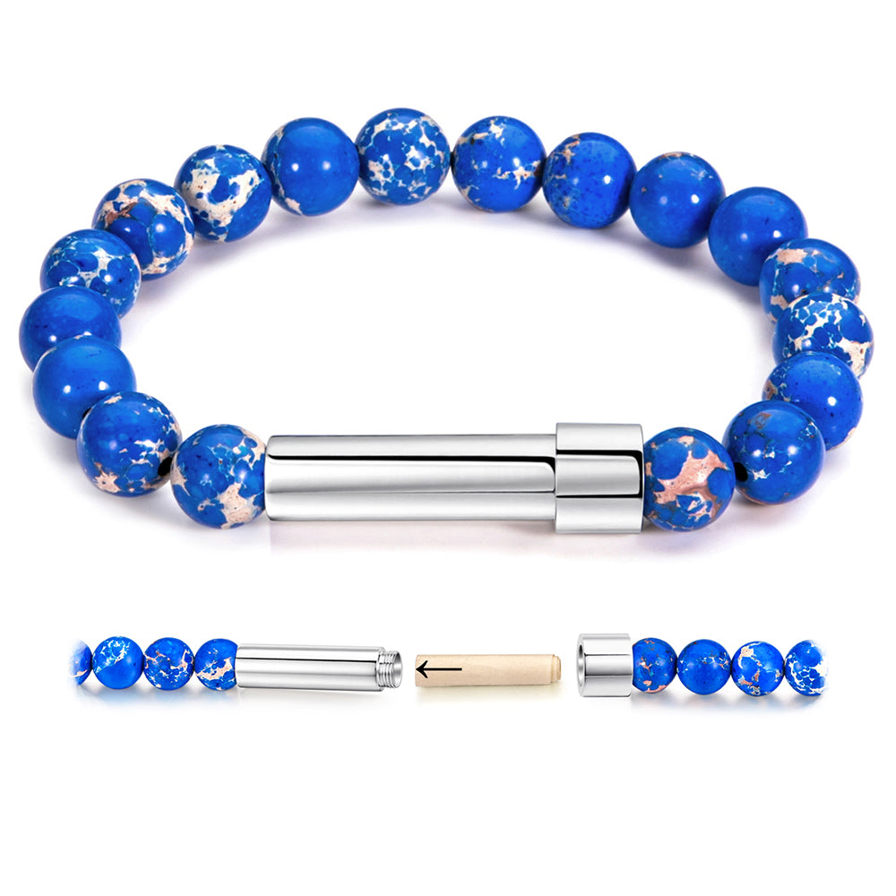 Stainless steel bracelet with nature stones