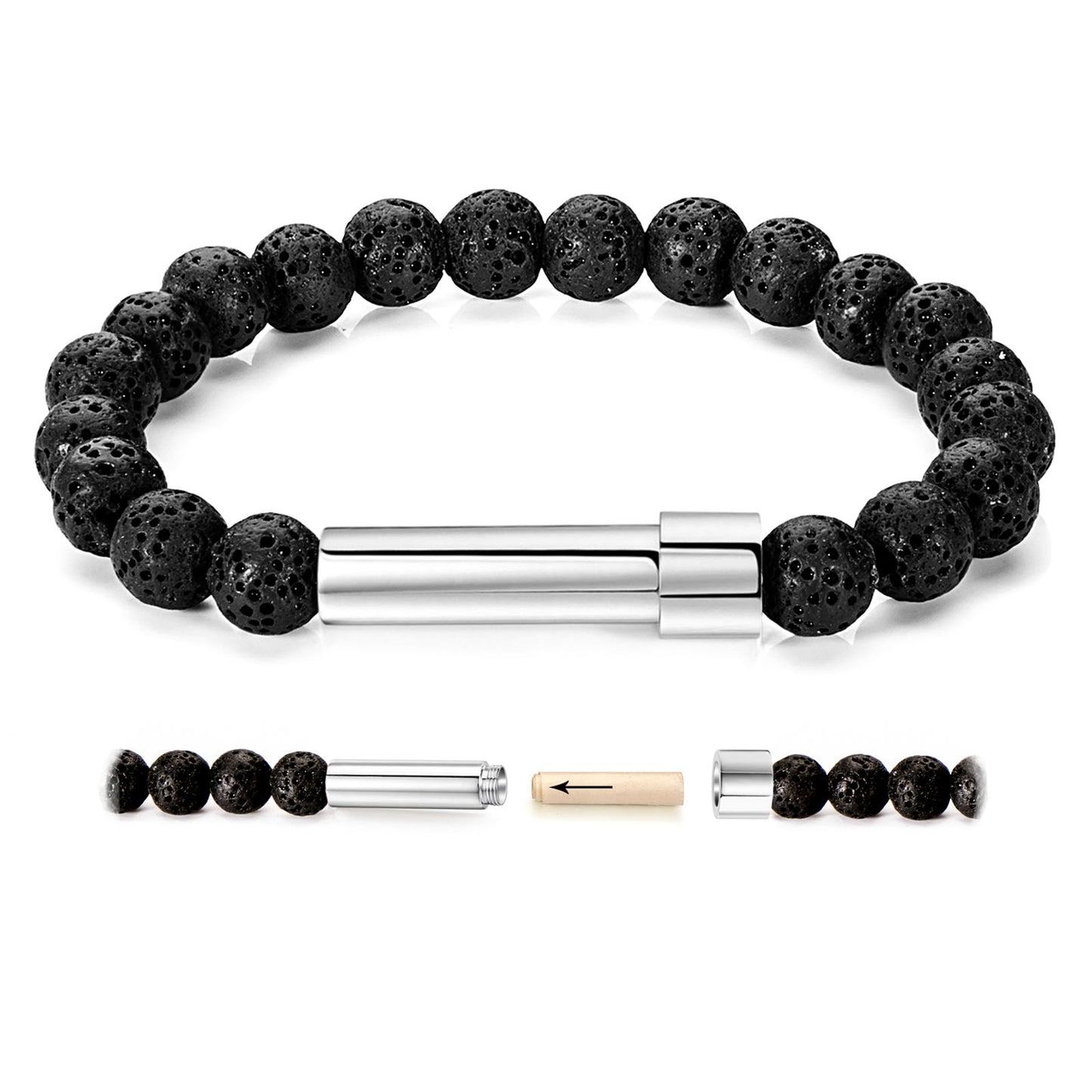 Stainless steel bracelet with nature stones