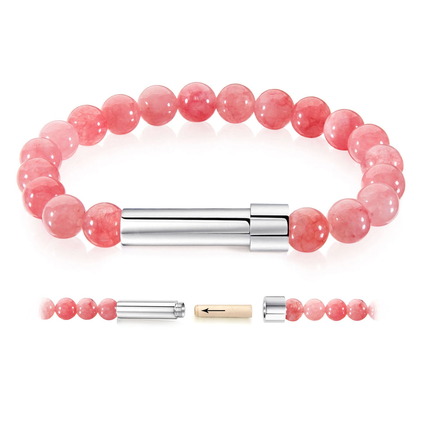 Stainless steel bracelet with nature stones
