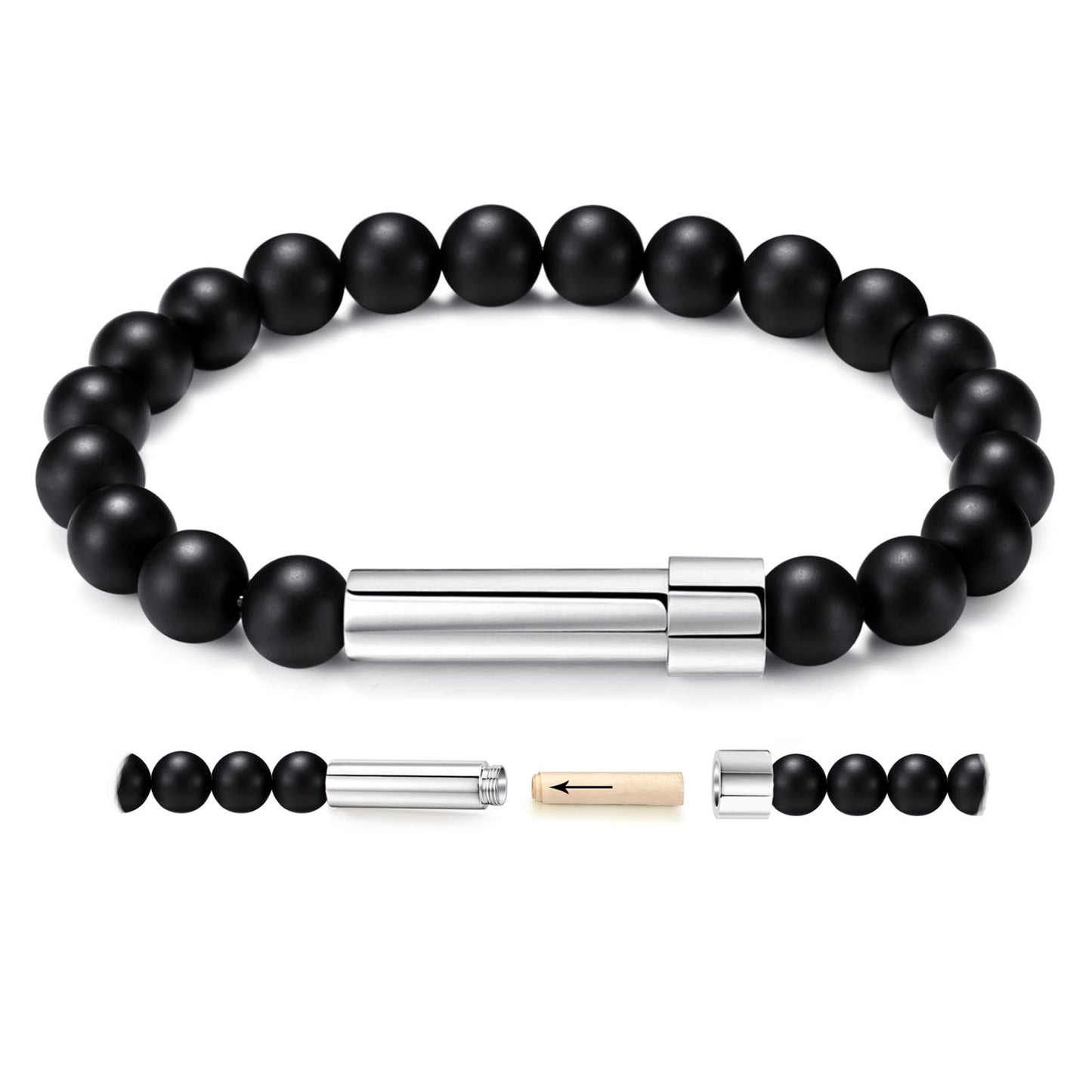 Stainless steel bracelet with nature stones