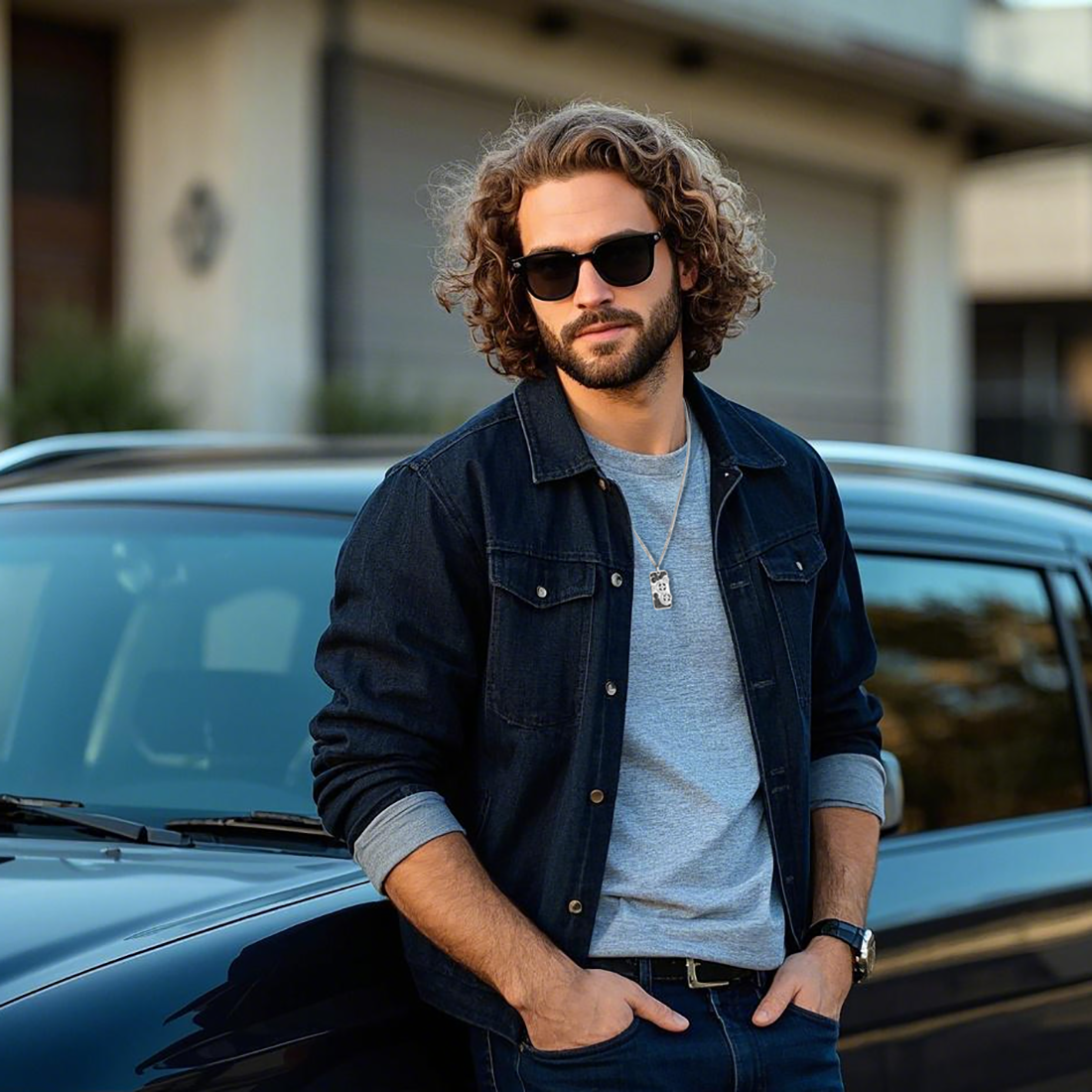 Stainless Steel Gear Necklaces Fidet Toy for Boys Men