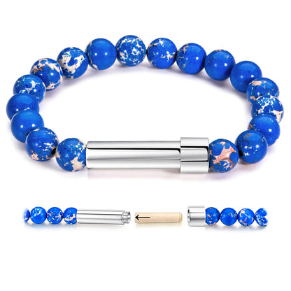 Stainless steel bracelet with nature stones
