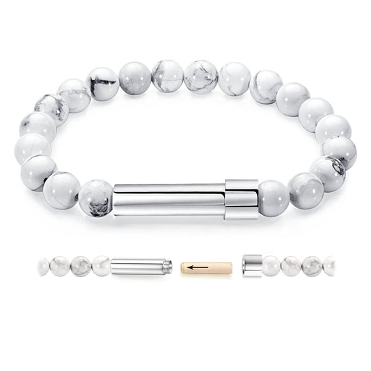 Stainless steel bracelet with nature stones