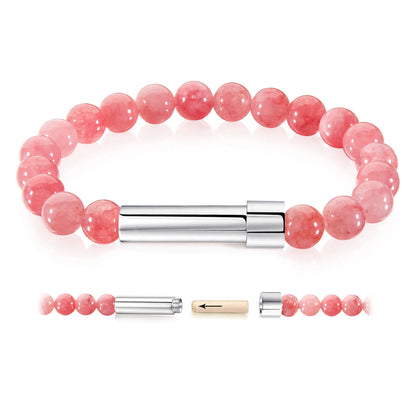 Stainless steel bracelet with nature stones