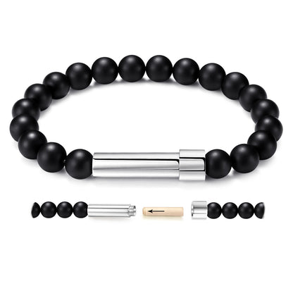 Stainless steel bracelet with nature stones
