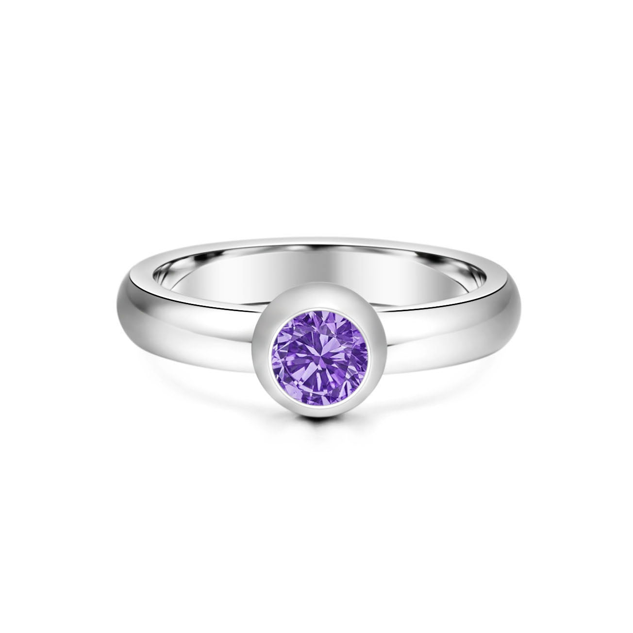Customizable Stainless Steel Ring for Women with 12 AAA Zirconia Birthstones