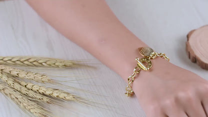 Stainless Steel Proverbs 4:23 Engraved Heart Charm Bracelet  for Women